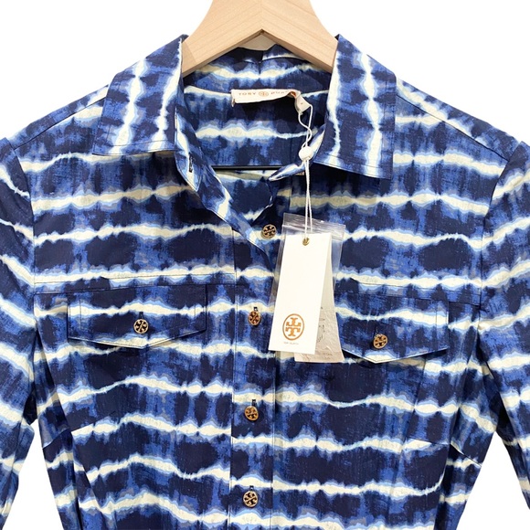 ♦️SOLD♦️NWT Tory Burch Derrick Tie Dye Shirtdress - Picture 5 of 14